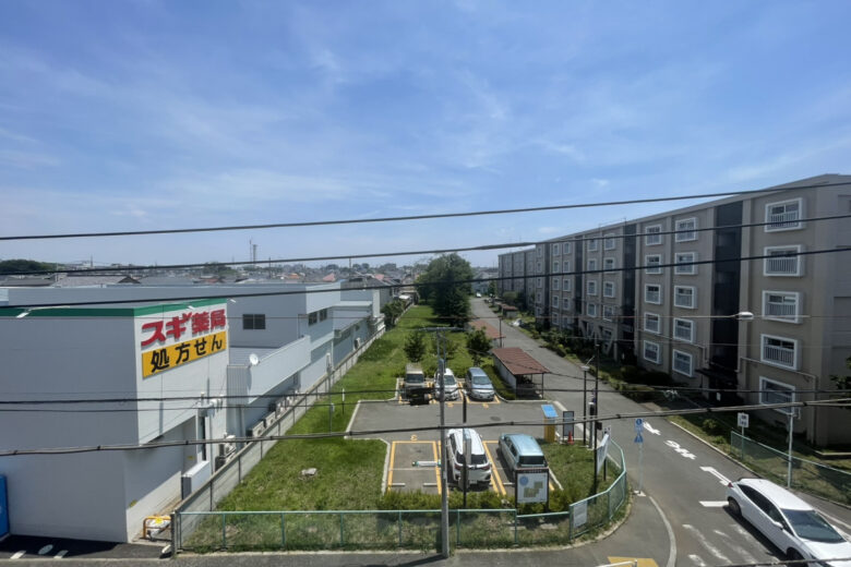 最上階・角部屋の住戸からの眺望。